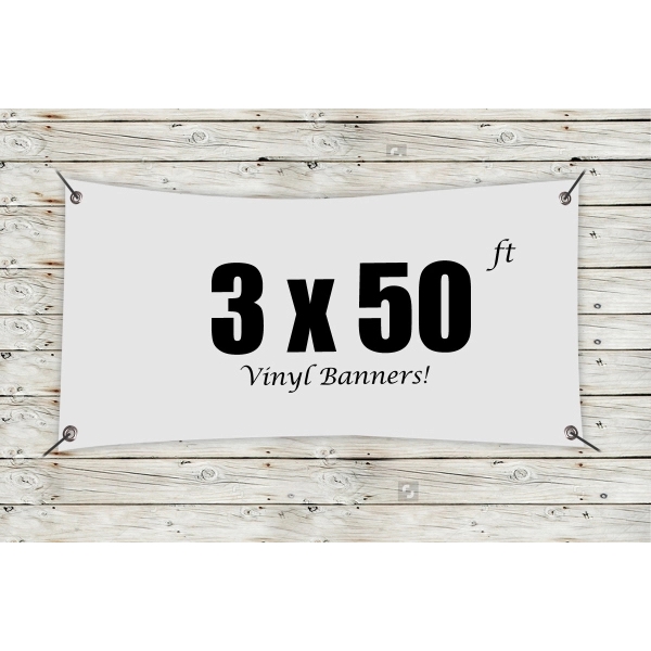 White color option for Custom 3' X 50' Vinyl Banners