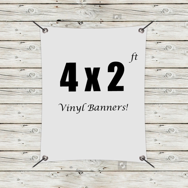 White color option for Custom 4' X 2' Vinyl Banners