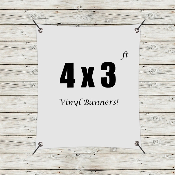 White color option for Custom 4' X 3' Vinyl Banners