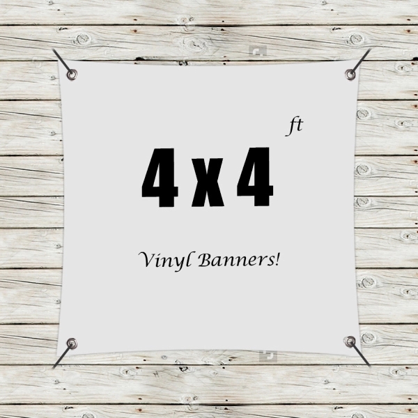 White color option for Custom 4' X 4' Vinyl Banners