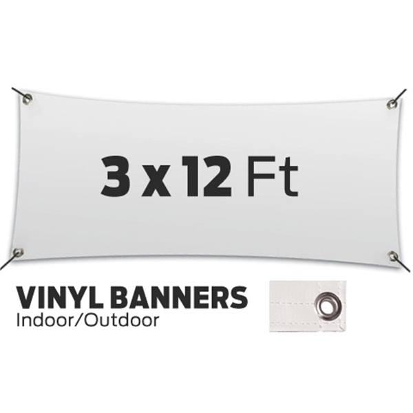 White color option for Custom 4' X 19' Vinyl Banners