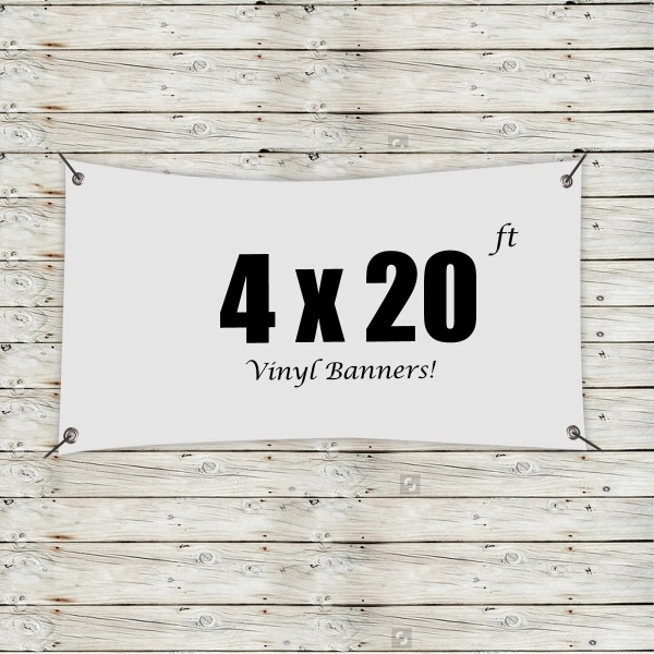 White color option for Custom 4' X 20' Vinyl Banners