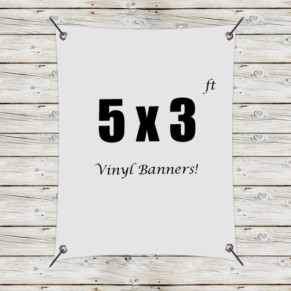 White color option for Custom 5' X 3' Vinyl Banners
