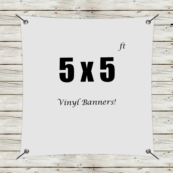 White color option for Custom 5' X 5' Vinyl Banners