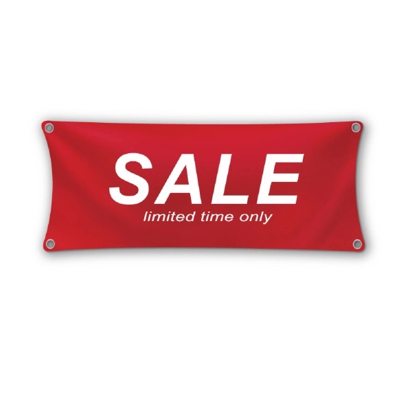 Red color option for Custom 5' X 19' Vinyl Banners