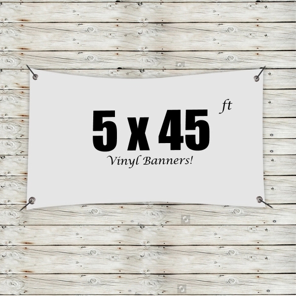 White color option for Custom 5' X 45' Vinyl Banners