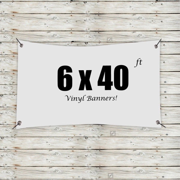 White color option for Custom 6' X 40' Vinyl Banners