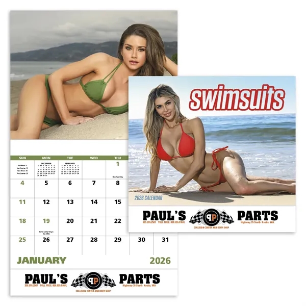 White color option for Swimsuits Stapled Calendar