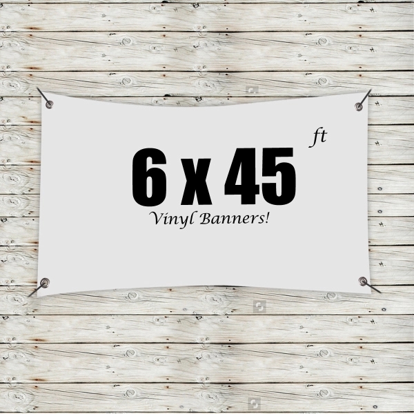 White color option for Custom 6' X 45' Vinyl Banners