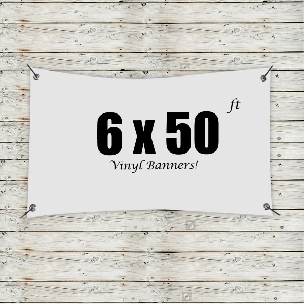 White color option for Custom 6' X 50' Vinyl Banners