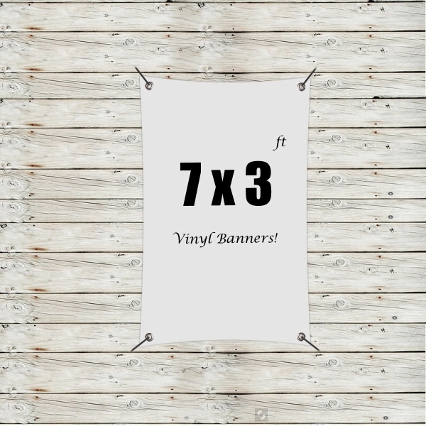 White color option for Custom 7' X 3' Vinyl Banners