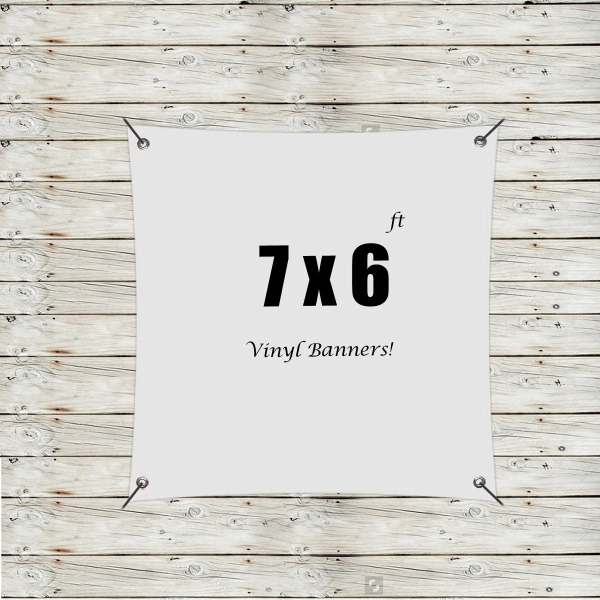White color option for Custom 7' X 6' Vinyl Banners