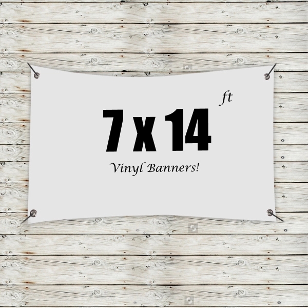 White color option for Custom 7' X 14' Vinyl Banners