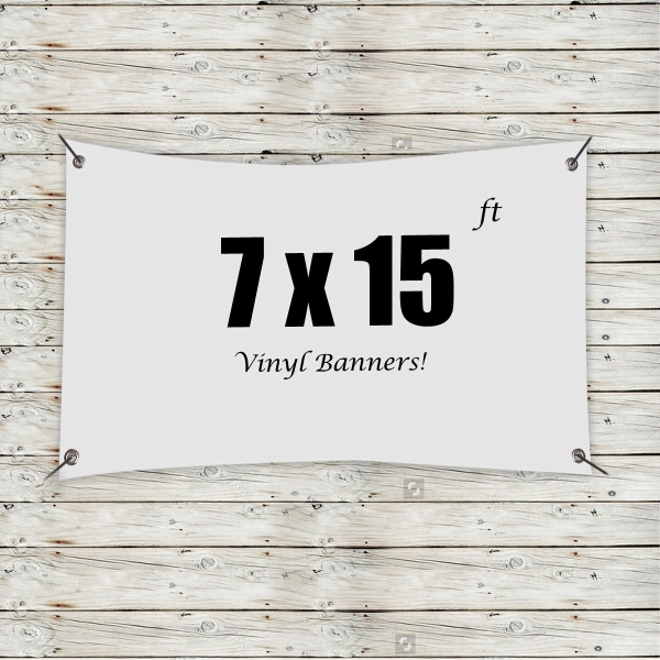 White color option for Custom 7' X 15' Vinyl Banners