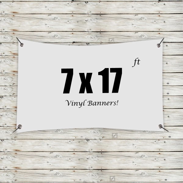 White color option for Custom 7' X 17' Vinyl Banners