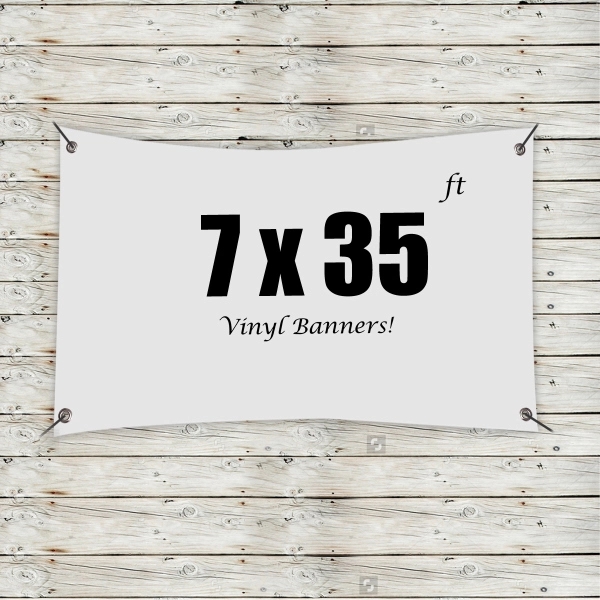 White color option for Custom 7' X 35' Vinyl Banners