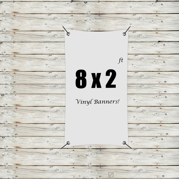 White color option for Custom 8' X 2' Vinyl Banners