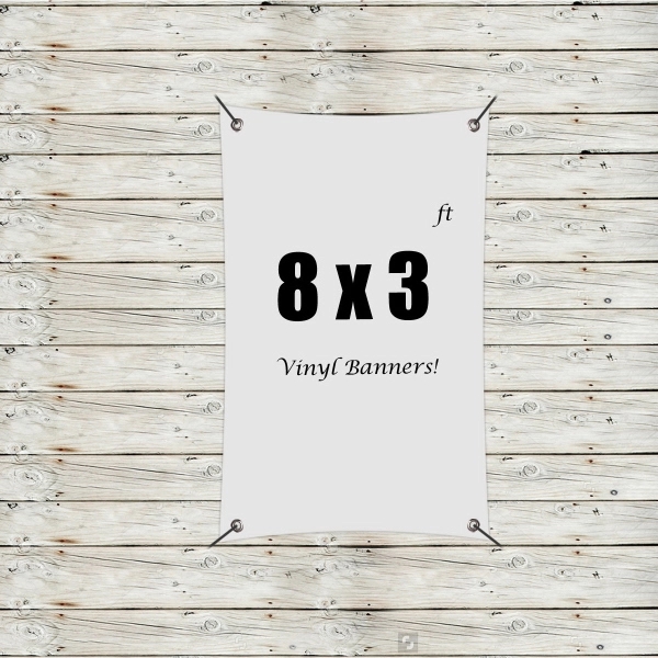 White color option for Custom 8' X 3' Vinyl Banners