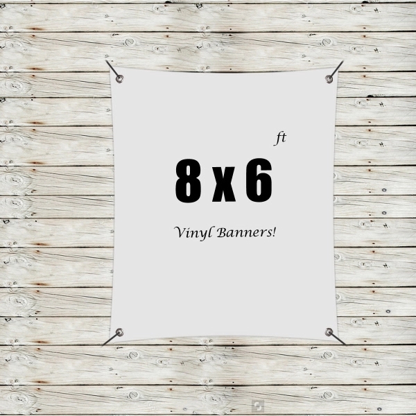 White color option for Custom 8' X 6' Vinyl Banners