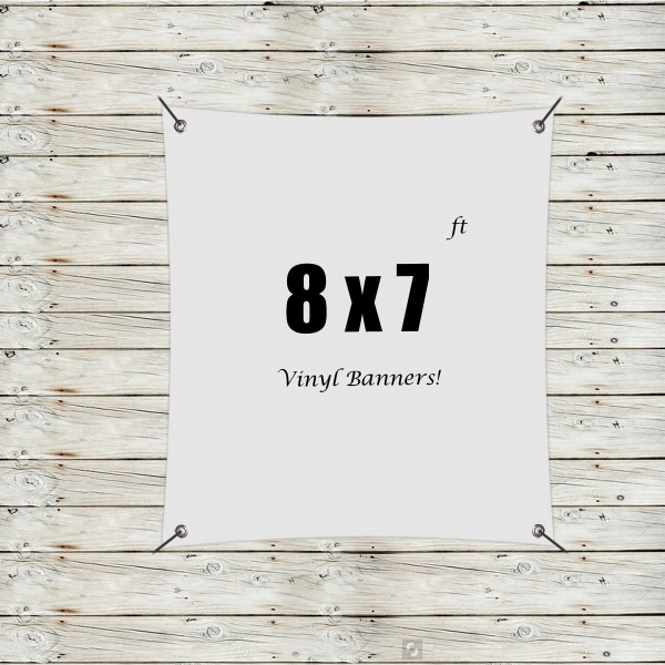 White color option for Custom 8' X 7' Vinyl Banners