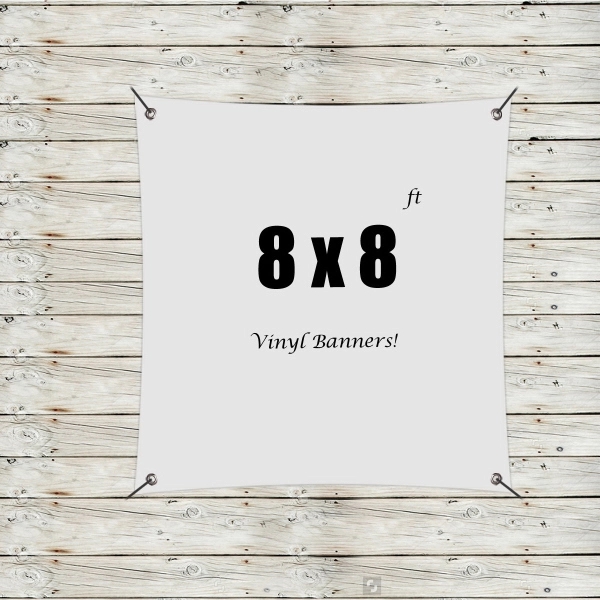 White color option for Custom 8' X 8' Vinyl Banners
