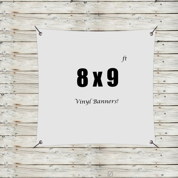 White color option for Custom 8' X 9' Vinyl Banners