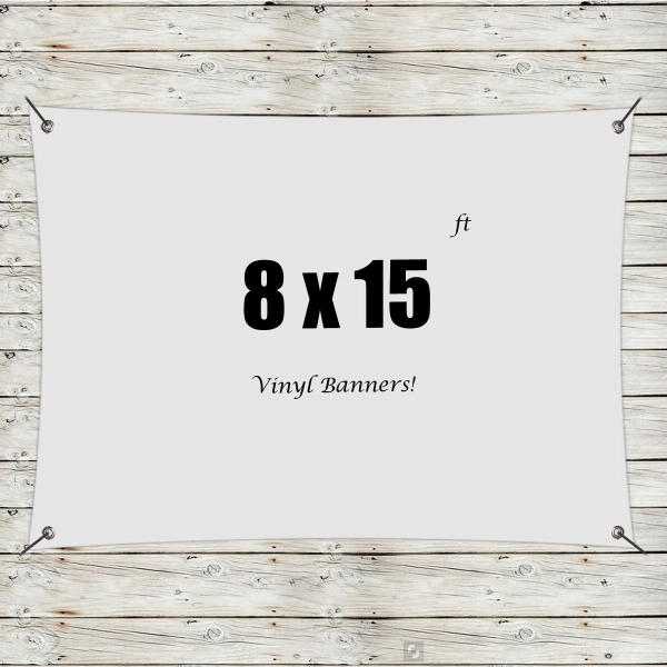 White color option for Custom 8' X 15' Vinyl Banners