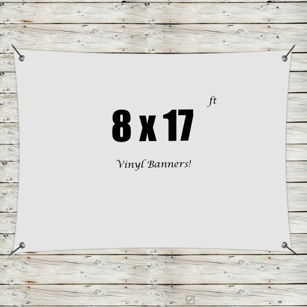White color option for Custom 8' X 17' Vinyl Banners