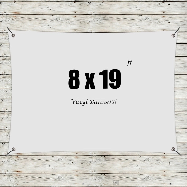 White color option for Custom 8' X 19' Vinyl Banners