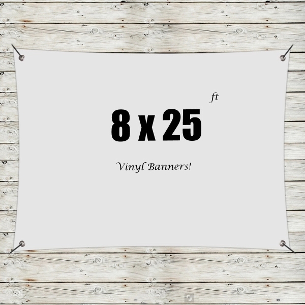 White color option for Custom 8' X 25' Vinyl Banners