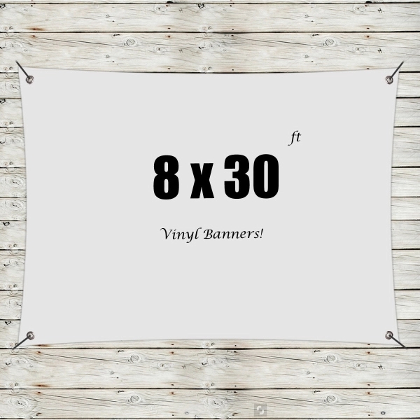 White color option for Custom 8' X 30' Vinyl Banners