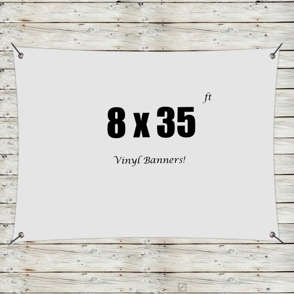 White color option for Custom 8' X 35' Vinyl Banners