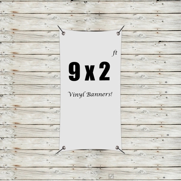 White color option for Custom 9' X 2' Vinyl Banners