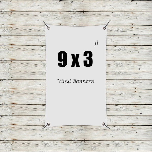 White color option for Custom 9' X 3' Vinyl Banners
