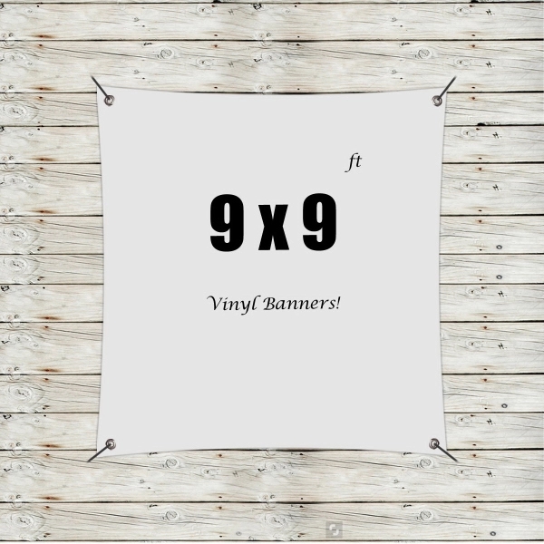 White color option for Custom 9' X 9' Vinyl Banners