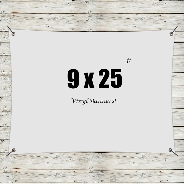 White color option for Custom 9' X 25' Vinyl Banners