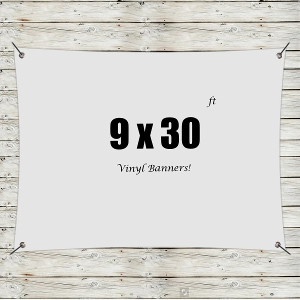 White color option for Custom 9' X 30' Vinyl Banners
