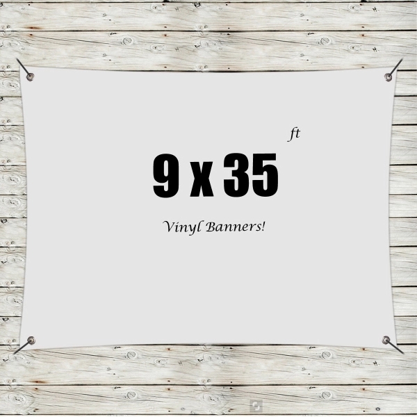 White color option for Custom 9' X 35' Vinyl Banners