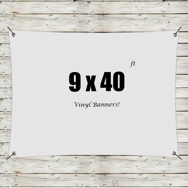White color option for Custom 9' X 40' Vinyl Banners
