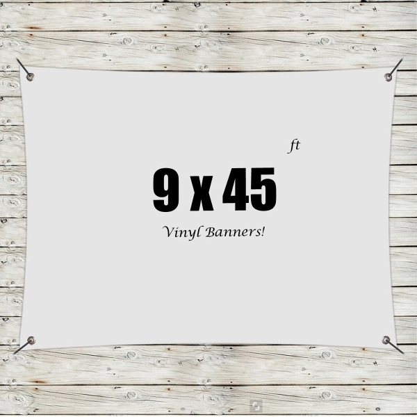 White color option for Custom 9' X 45' Vinyl Banners