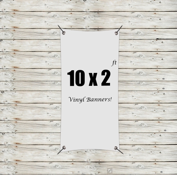 White color option for Custom 10' X 2' Vinyl Banners