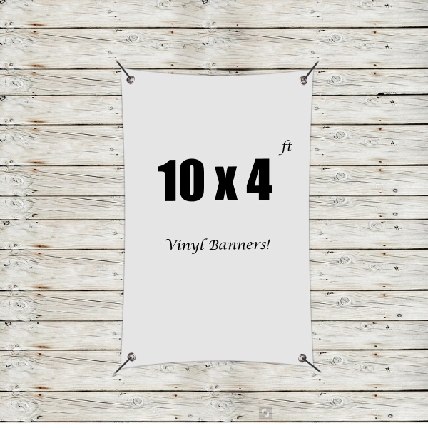 White color option for Custom 10' X 4' Vinyl Banners