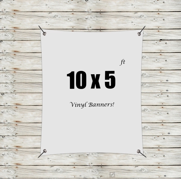 White color option for Custom 10' X 5' Vinyl Banners