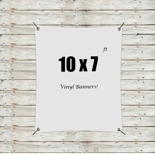 White color option for Custom 10' X 7' Vinyl Banners