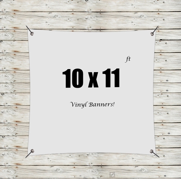 White color option for Custom 10' X11' Vinyl Banners