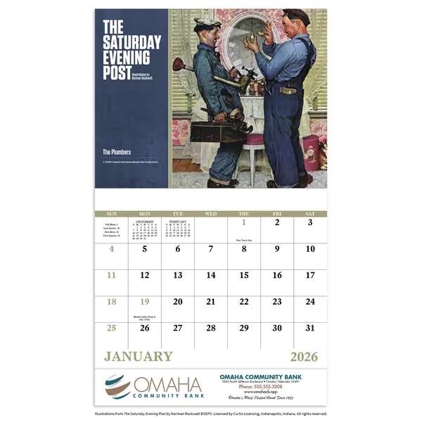 White color option for The Saturday Evening Post Stapled Calendar