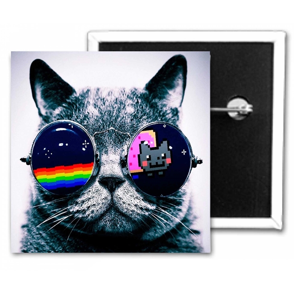 Multi color color option for 2.5" X 2.5" Inch Square Custom Button  72 Hr Rush Delivery!