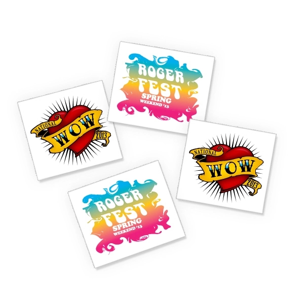 Multi color color option for 1.5" X 2" Custom Temporary Tattoos  48 Hour Rush Delivery!