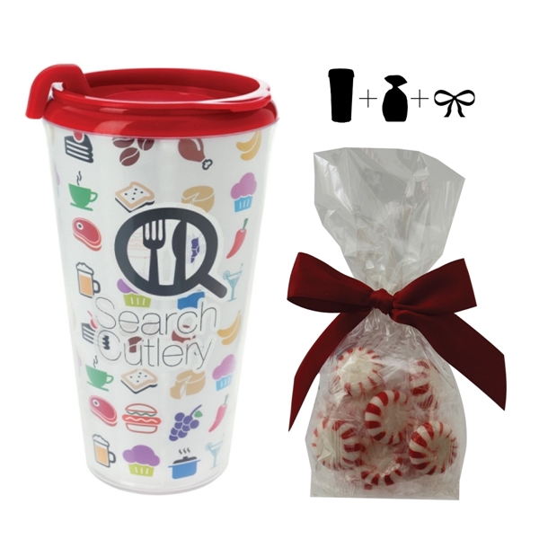 ASSORTED COLORS color option for 16 Oz. Plastic Travel Mug With 4 Color Insert