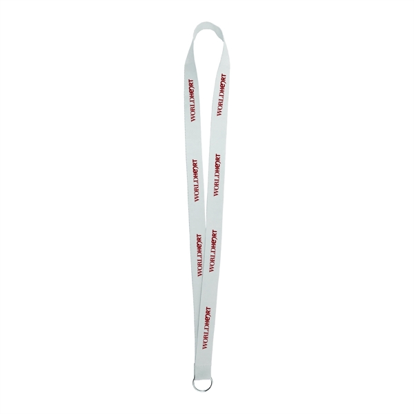 White color option for Sewn Screen Printed Polyester Value Lanyard